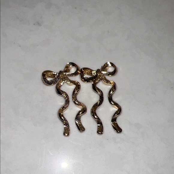 BaubleBar Gold Bow Statement Earrings - Picture 4 of 4